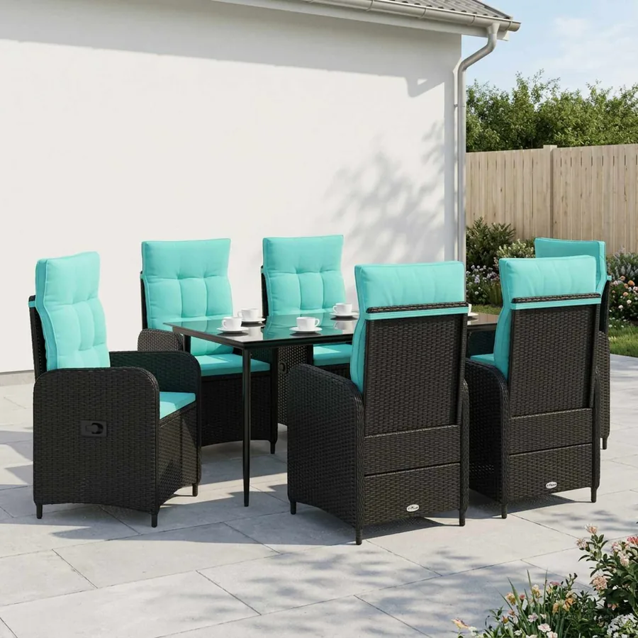 Ensemble de Tables Basses avec coussin avec oreiller 7 pcs