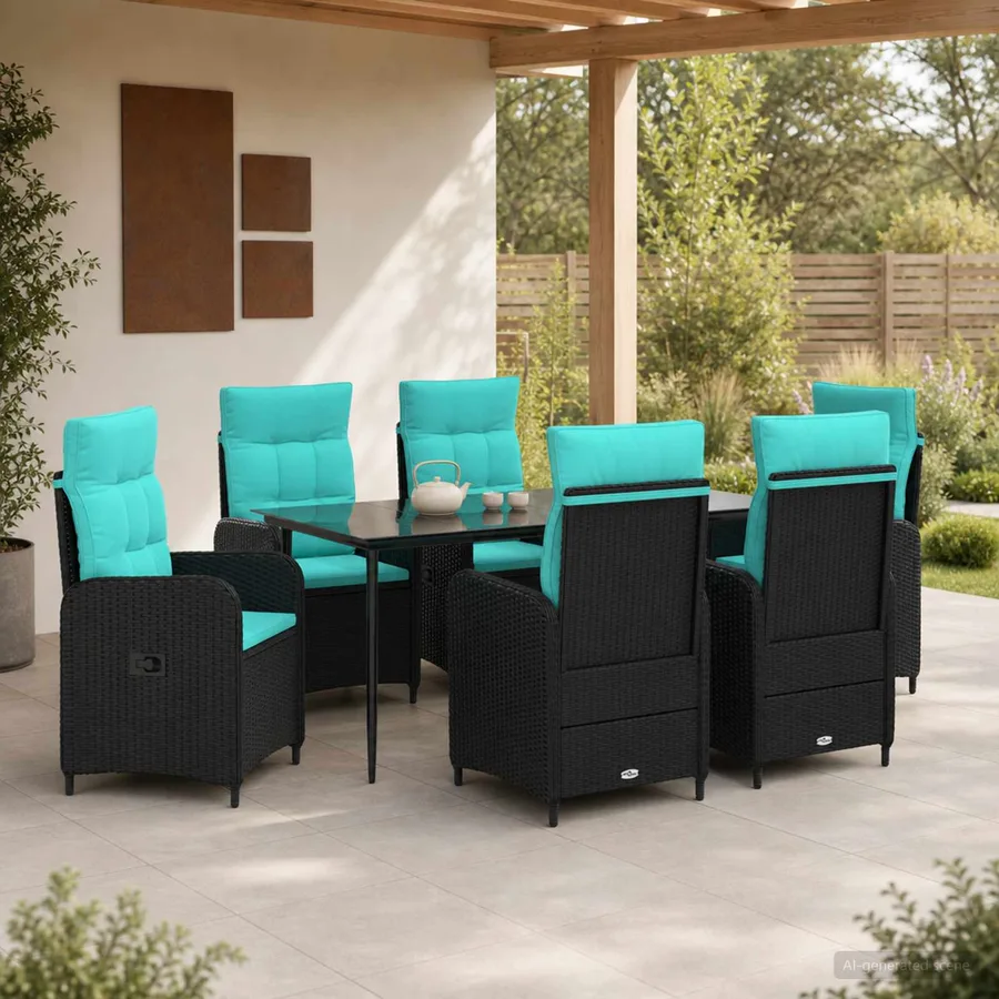 Ensemble de Tables Basses avec coussin avec oreiller 7 pcs - 3