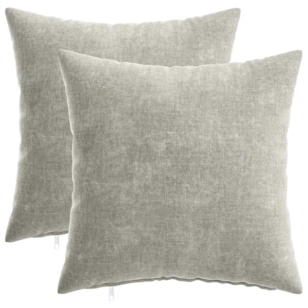 Housse de coussin 2 pcs HEERLEN Gris clair 40 x 40 cm