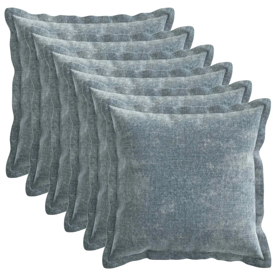 Housse de coussin 6 pcs HOUTEN Bleu clair 30 x 30 cm