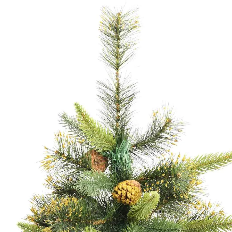 Sapin de Noël artificiel avec branches pliables et cônes 180 cm - 8