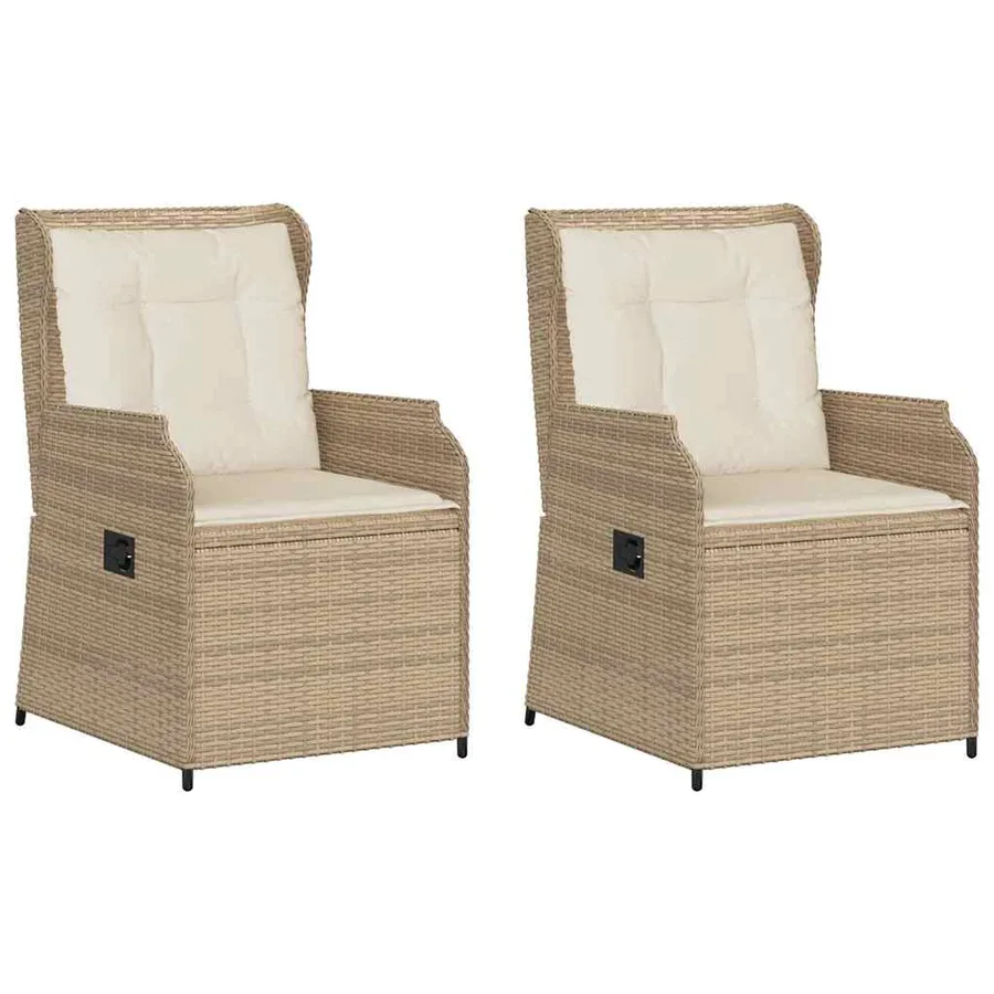 Banc de jardin 2 pcs Beige polyrotin - 2