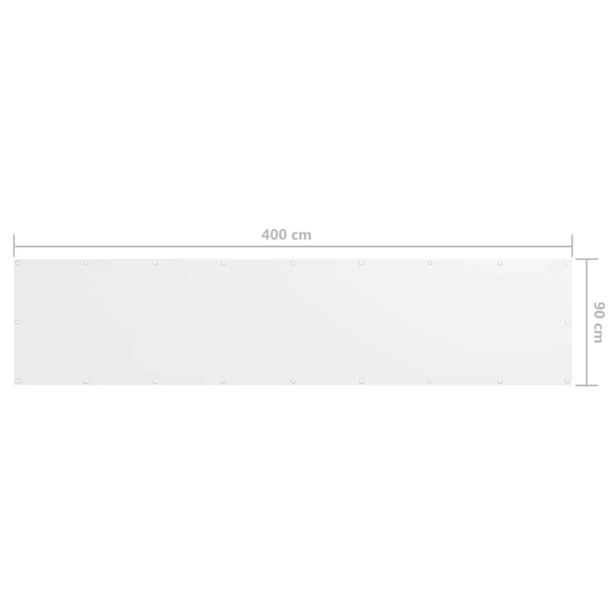 Écran de balcon Blanc 90x400 cm Tissu Oxford - 5