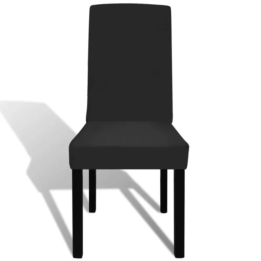 Housse de chaise droite extensible 4 pcs noir - 4