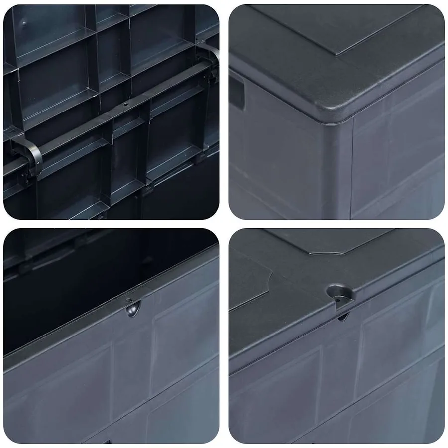 Boîte de rangement de jardin 320 L Noir - 7
