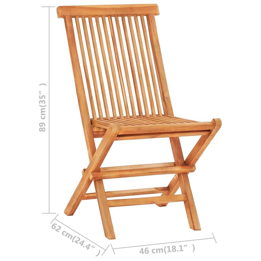 Ensemble de bistro pliable 3 pcs Bois de teck solide - 14