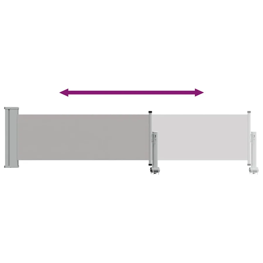 Auvent latéral rétractable de patio 60x300 cm Gris - 8