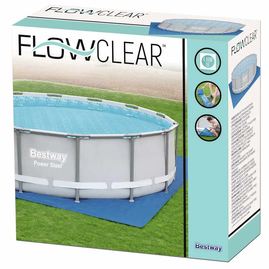 Bestway Tapis de sol pour piscine Flowclear 488x488 cm - 9