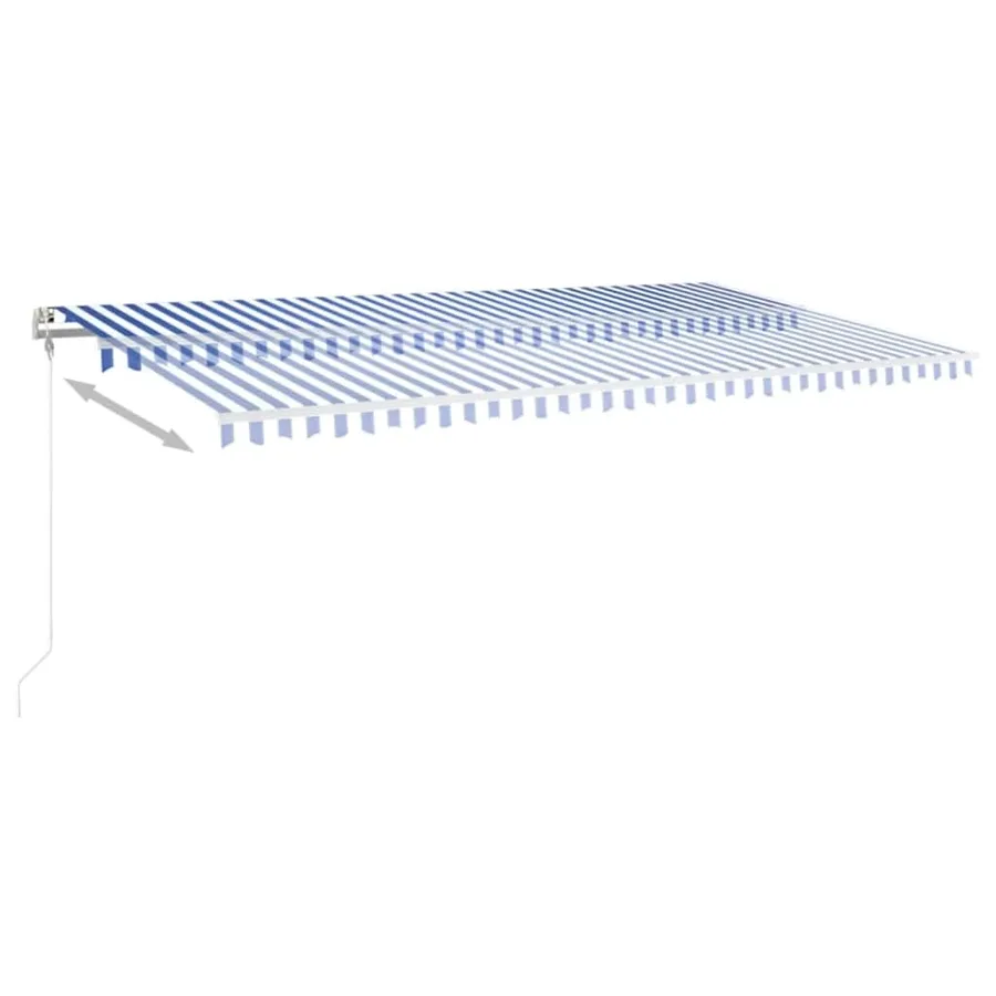 Auvent rétractable automatique 600x350 cm Bleu et blanc - 3