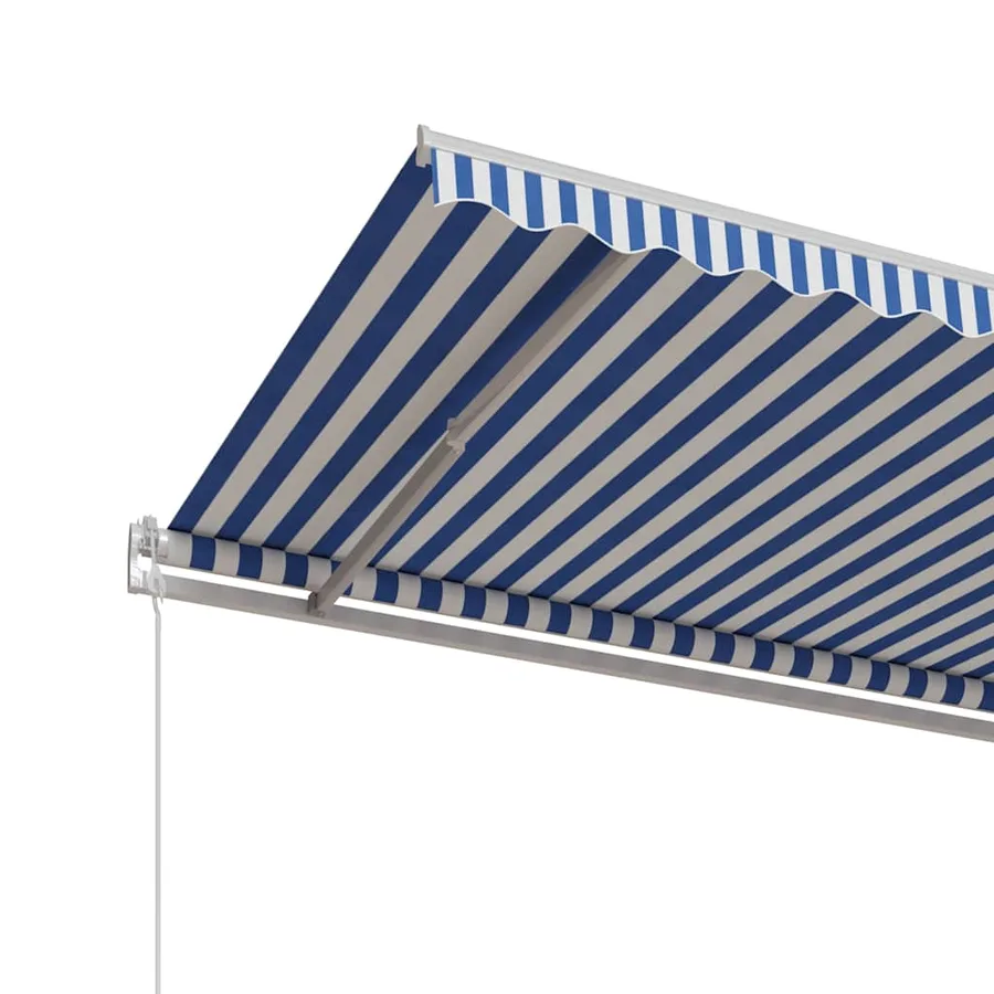Auvent rétractable automatique 600x350 cm Bleu et blanc - 5