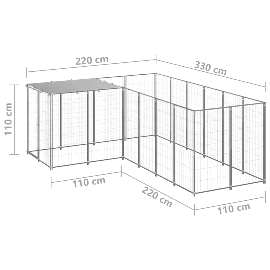 Chenil Argenté 4,84 m² Acier - 6