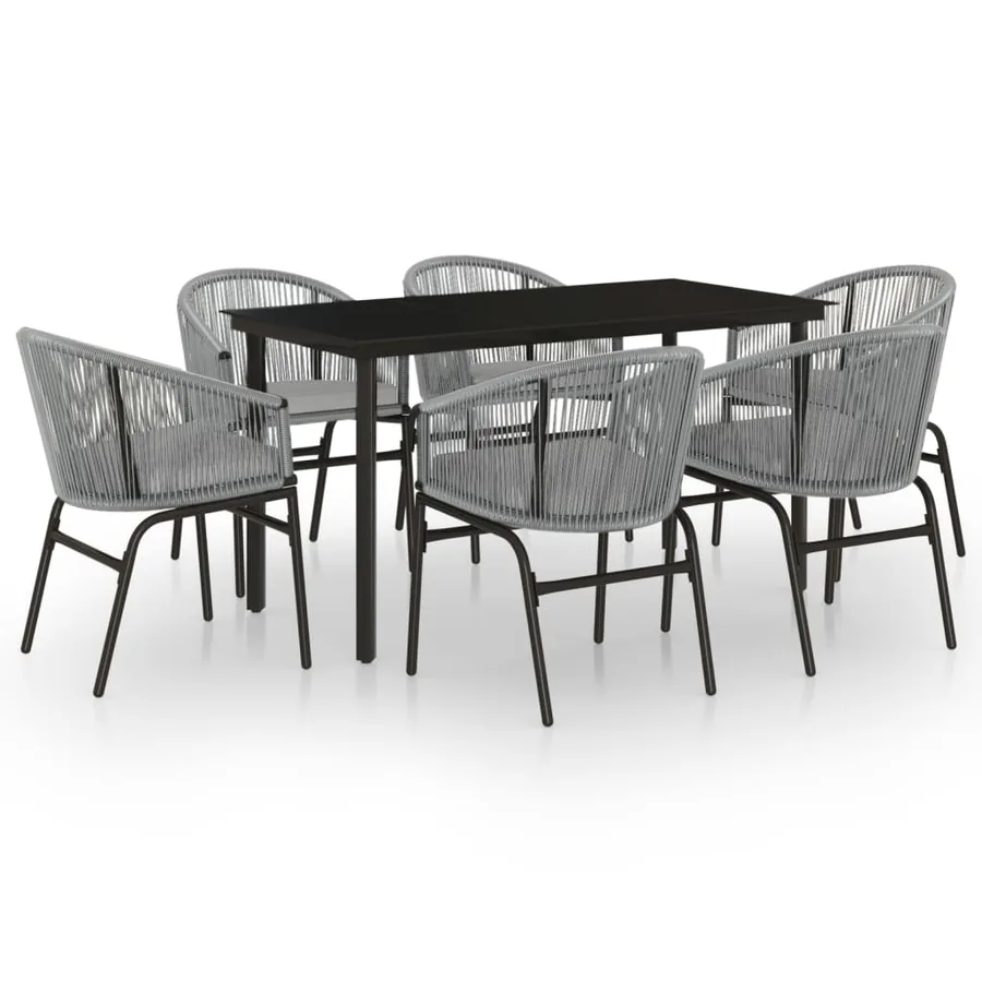 Ensemble à manger de jardin 7 pcs Gris - 2