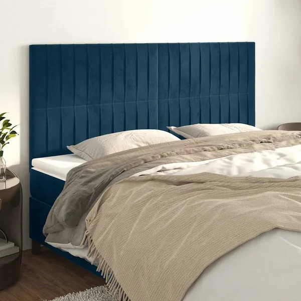 Tête de lit Bleu foncé 180 x 5 x 118/128 cm Velours