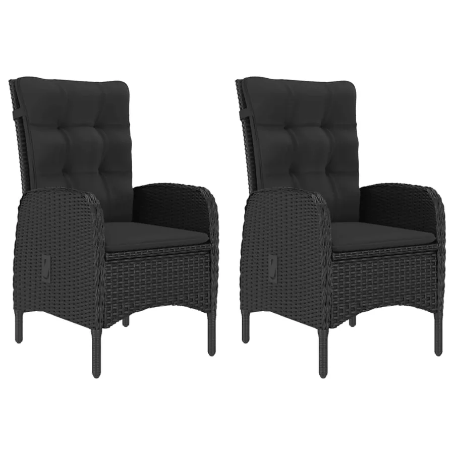 Ensemble à manger de jardin 3 pcs Noir - 5