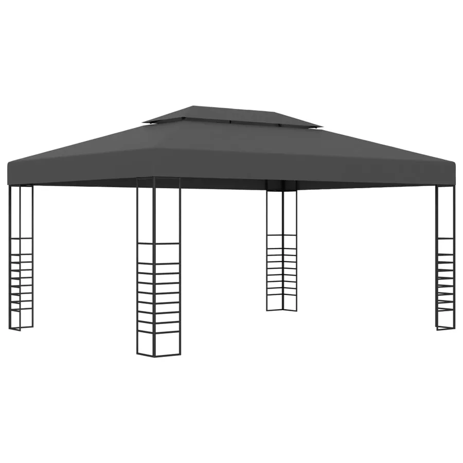 Tonnelle avec guirlande lumineuse à LED 3x4 m Anthracite - 3