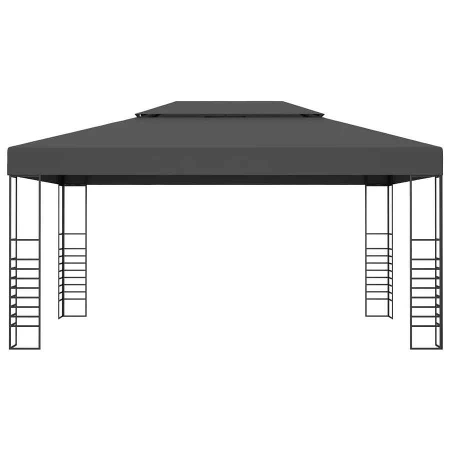 Tonnelle avec guirlande lumineuse à LED 3x4 m Anthracite - 4