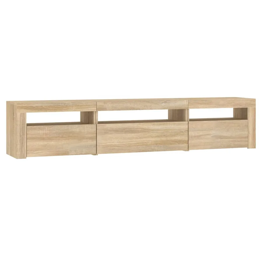 Meuble TV avec lumières LED Chêne sonoma 195x35x40 cm - 6