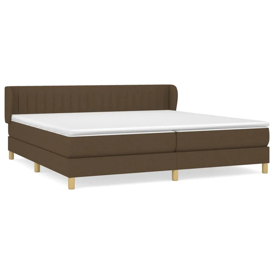Sommier à lattes de lit avec matelas Marron foncé 200x200 cm - 2