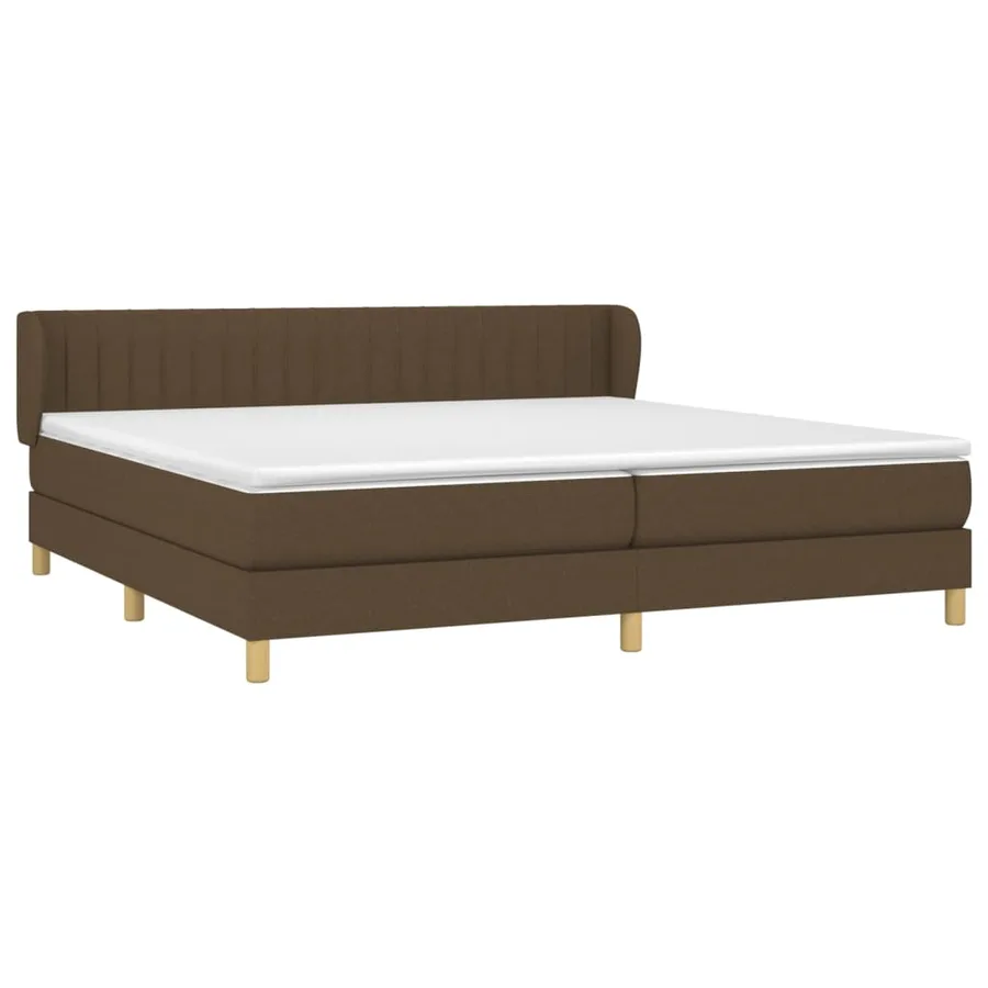 Sommier à lattes de lit avec matelas Marron foncé 200x200 cm - 3