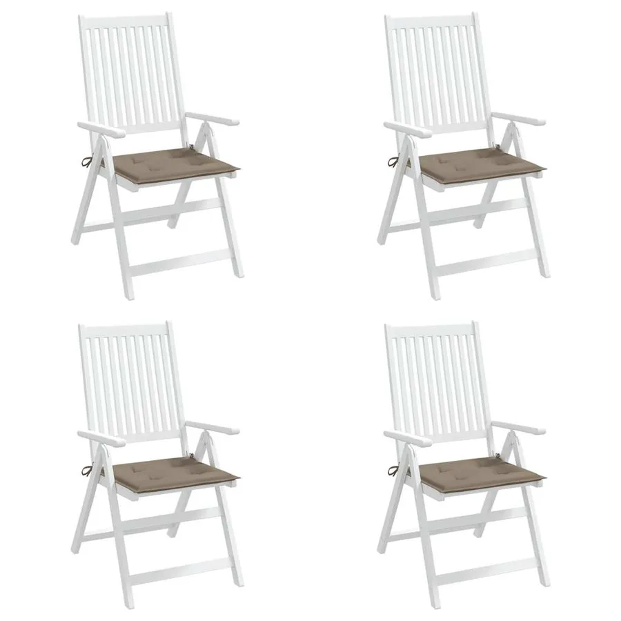 Coussins de chaise jardin lot de 4 taupe 50x50x4cm tissu oxford - 4