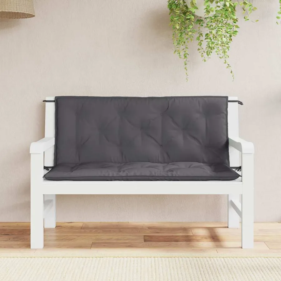 Coussin de banc de jardin anthracite tissu oxford - 3
