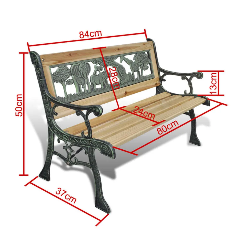Banc de jardin pour enfants 84 cm Bois - 5