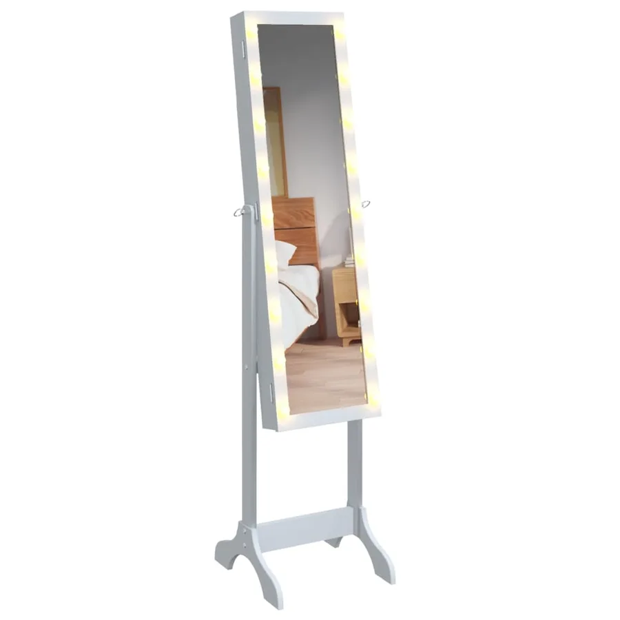 Miroir sur pied blanc avec LED blanc 34x37x146 cm - 6