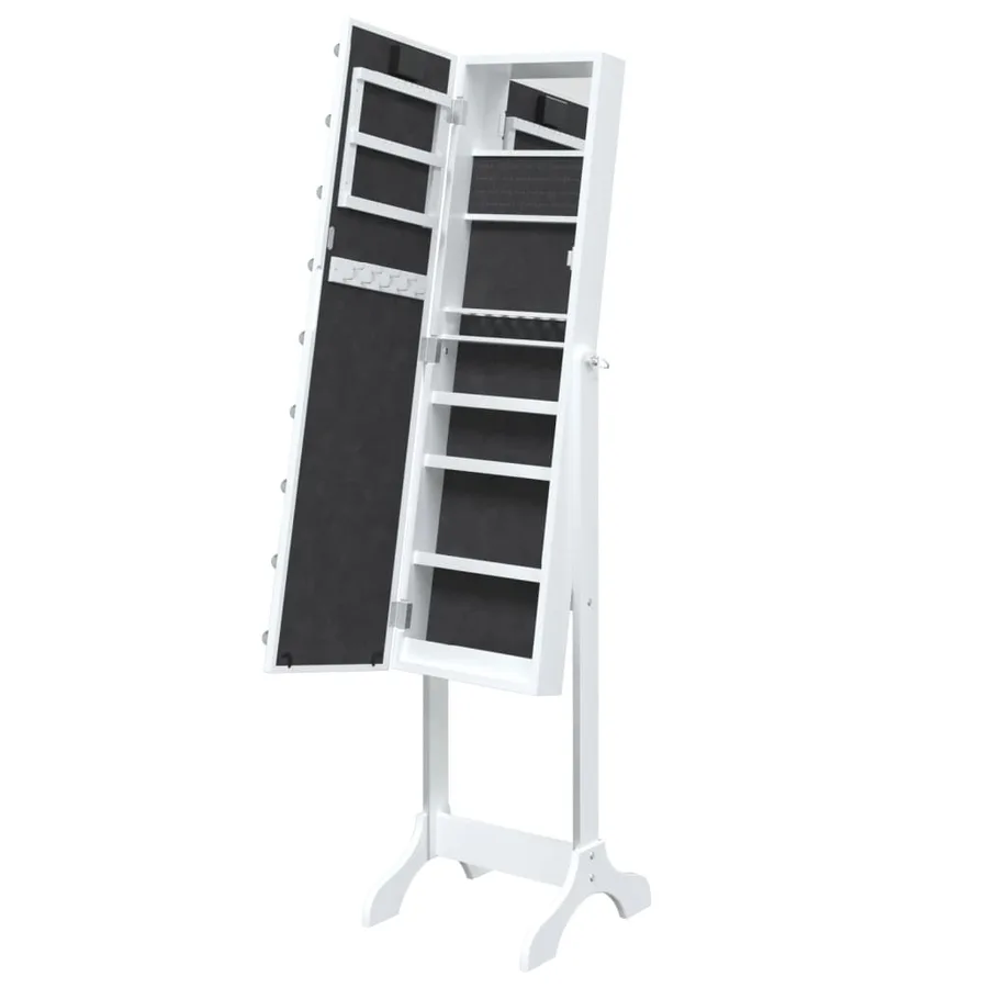 Miroir sur pied blanc avec LED blanc 34x37x146 cm - 9