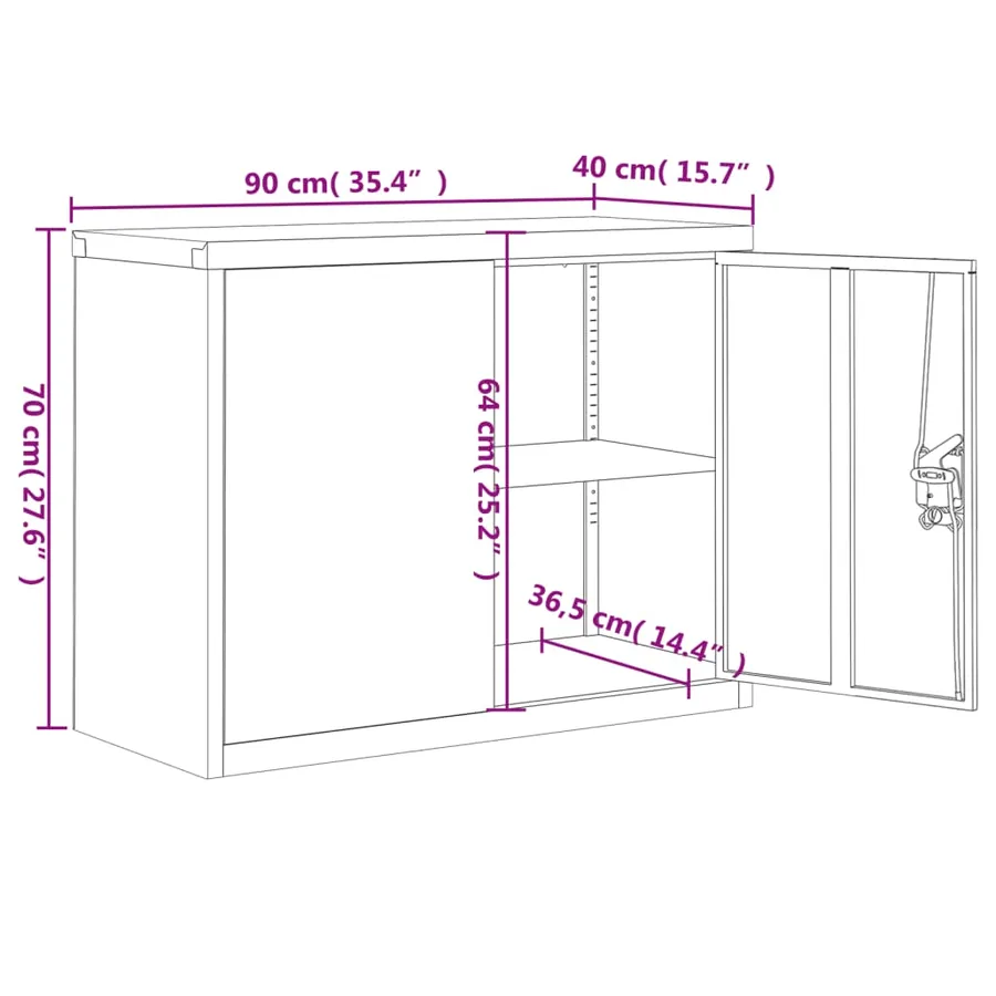 Classeur blanc 90x40x70 cm acier - 10
