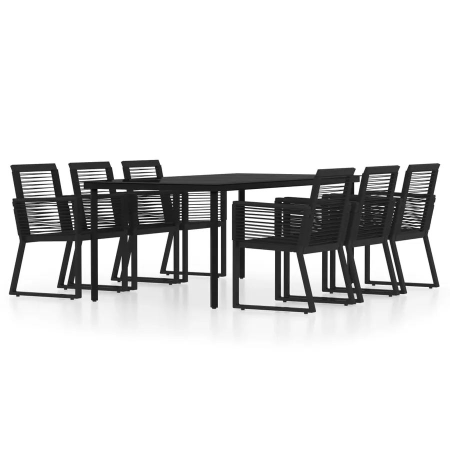 Ensemble à manger de jardin 7 pcs Noir - 2