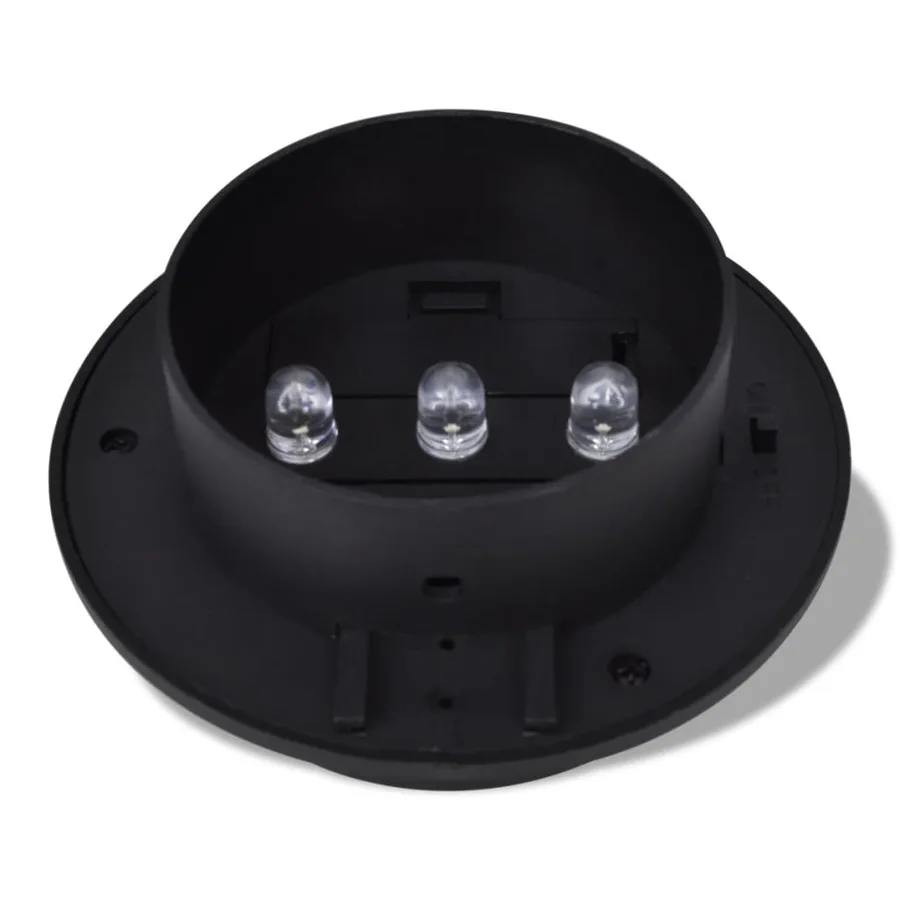 Lampes solaires 6 pcs pour clôture gouttière Noir - 5