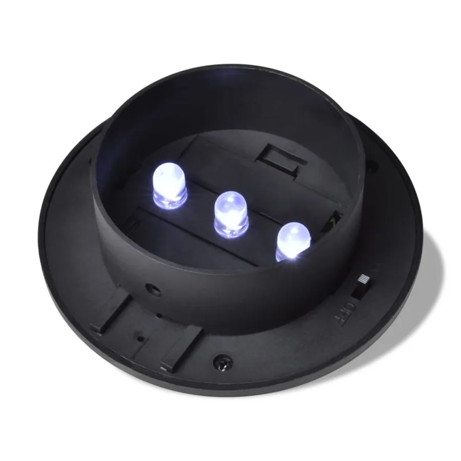 Lampes solaires 6 pcs pour clôture gouttière Noir - 6