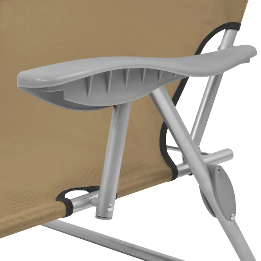 Chaise longue pliable avec auvent Acier Gris - 48
