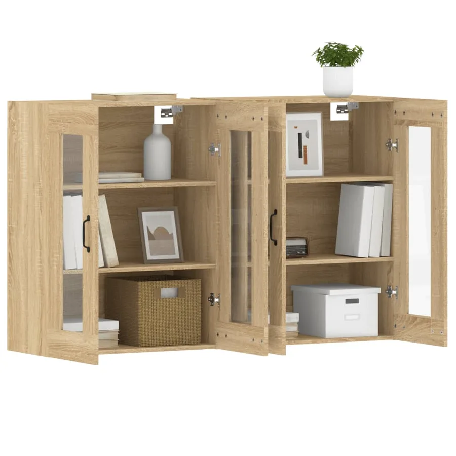 Armoires murales 2 pcs chêne sonoma bois d'ingénierie - 4