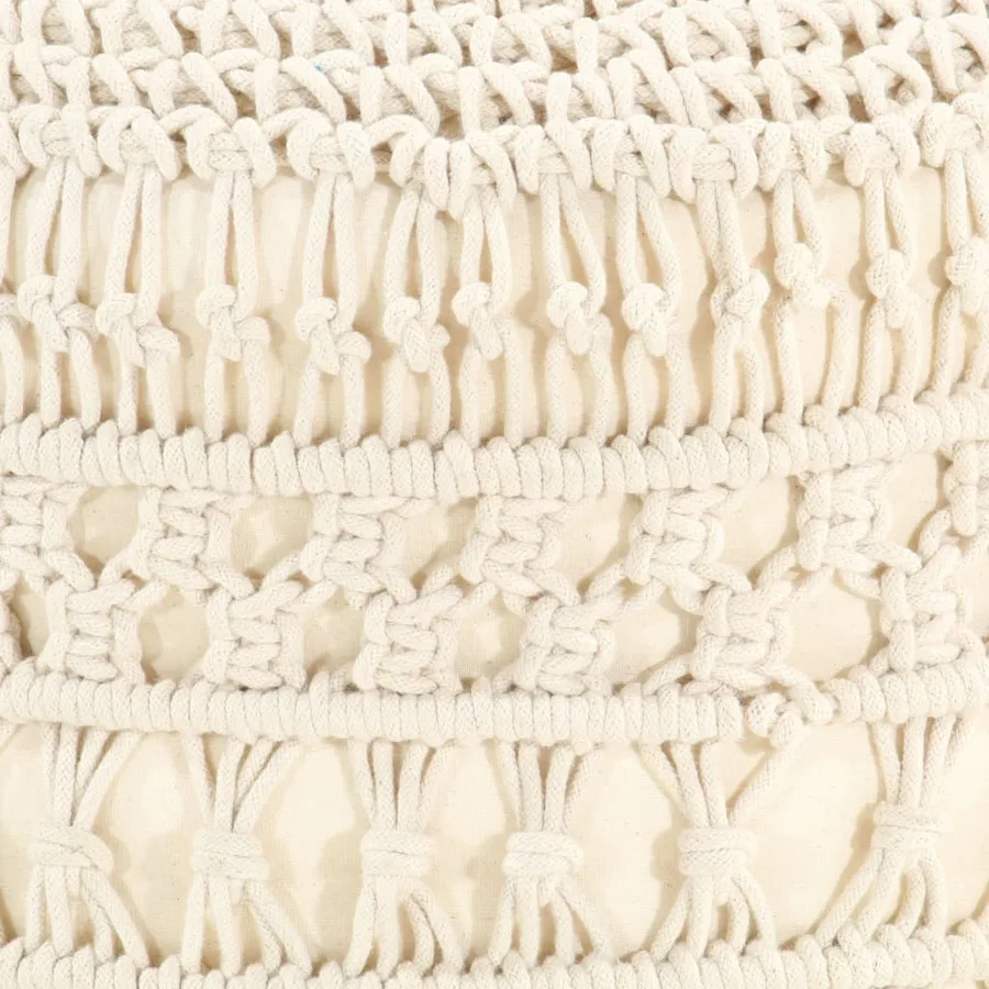 Pouf fait à la main en macramé 45x30 cm Coton - 4