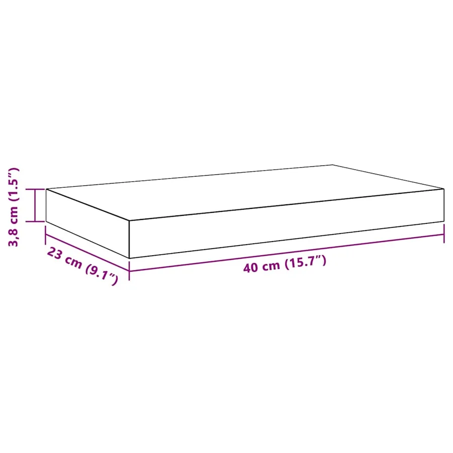 Étagères murales flottantes 2 pcs blanc 40x23,5x3,8 cm MDF - 15