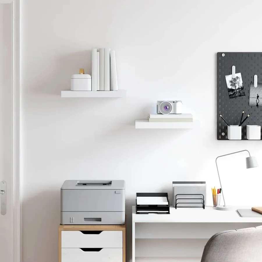 Étagères murales flottantes 2 pcs blanc 40x23,5x3,8 cm MDF - 3