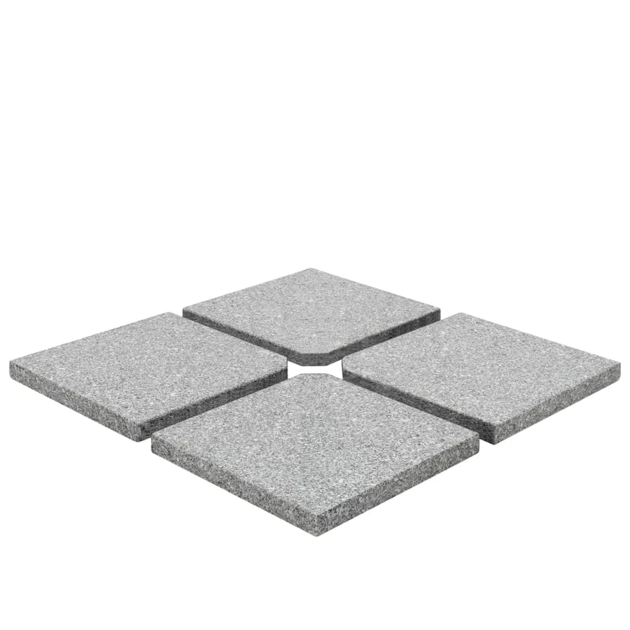 Plaques de poids de parasol 4 pcs Granit Gris Carré 100 kg - 2