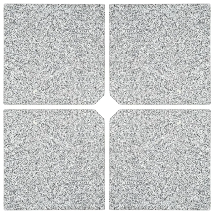 Plaques de poids de parasol 4 pcs Granit Gris Carré 100 kg - 3