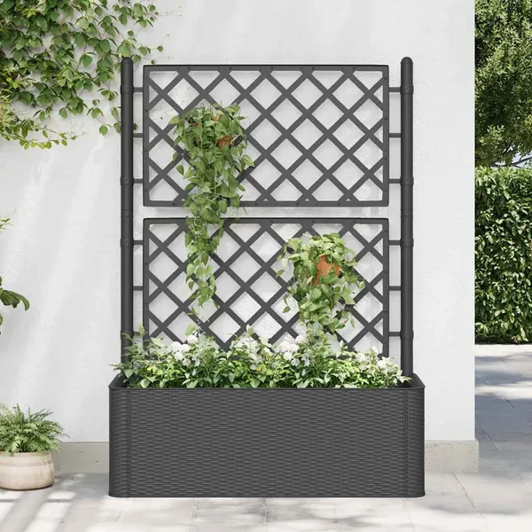 Lit surélevé de jardin treillis système d'arrosage Anthracite