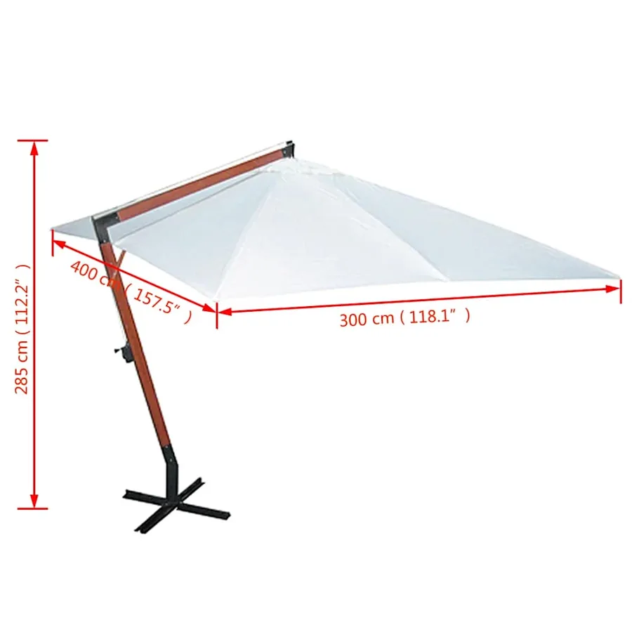 Parasol 300 x 400 cm Blanc - 6