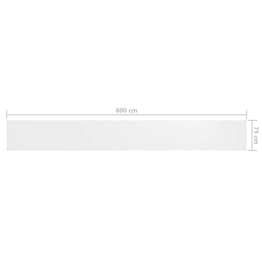 Écran de balcon Blanc 75x600 cm Tissu Oxford - 5