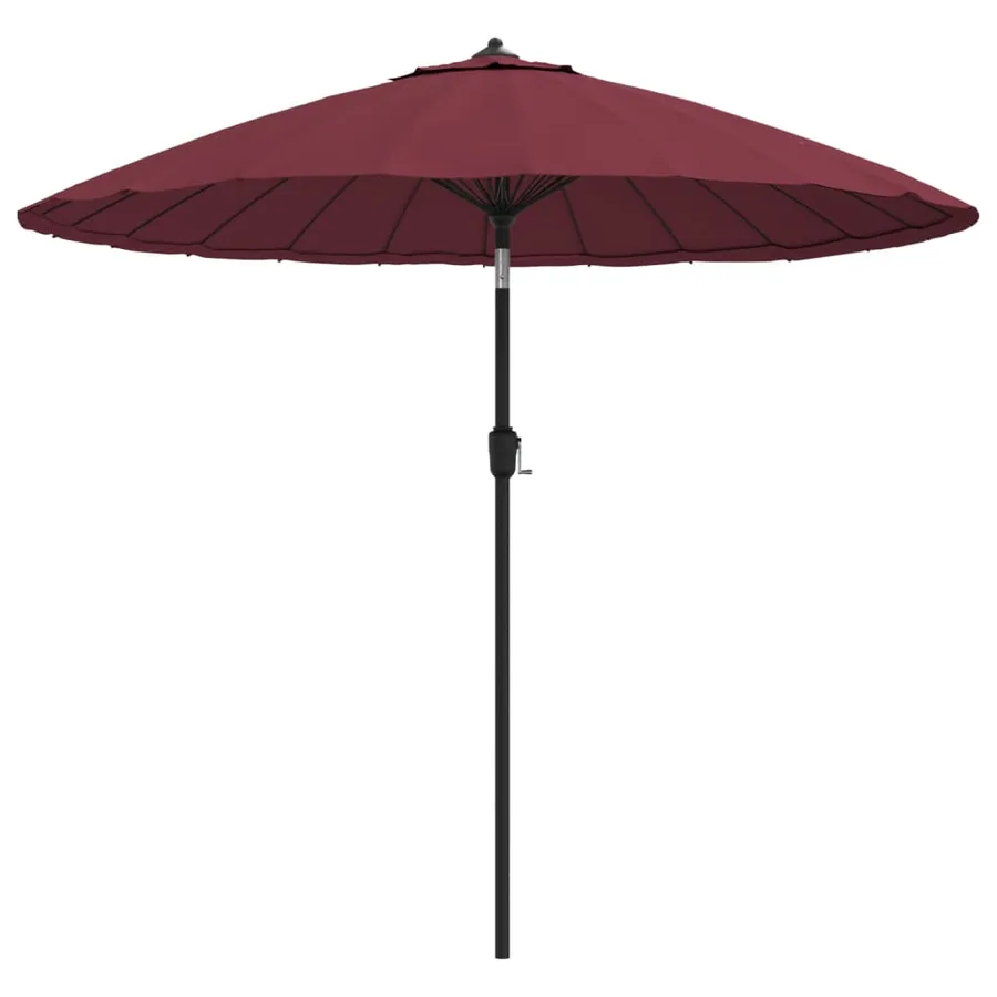 Parasol d'extérieur avec mât en aluminium 270 cm rouge bordeaux - 2