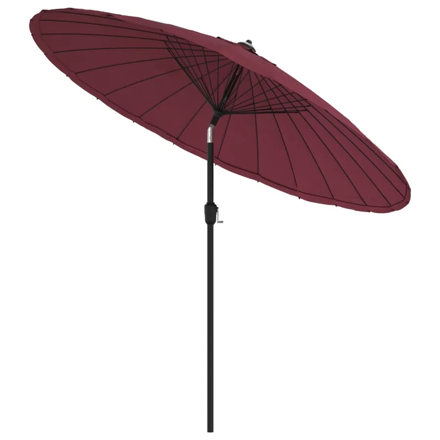 Parasol d'extérieur avec mât en aluminium 270 cm rouge bordeaux - 3