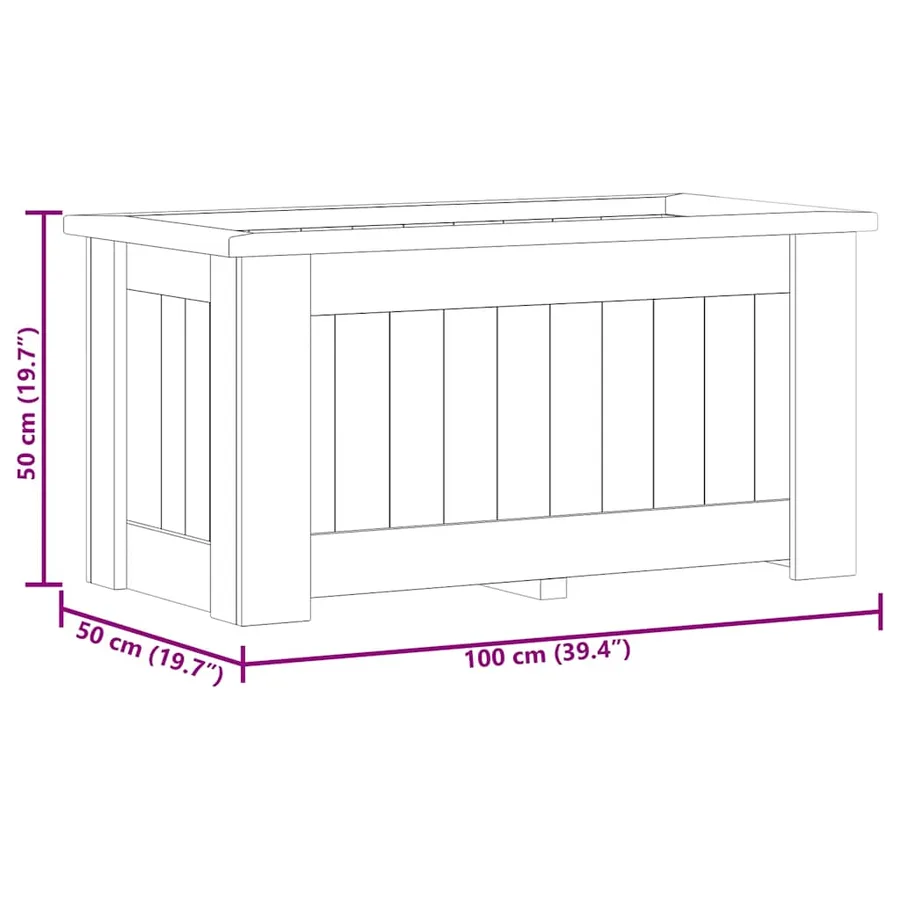 Jardinière surélevée 100x50x50 cm Bois de pin imprégné - 10