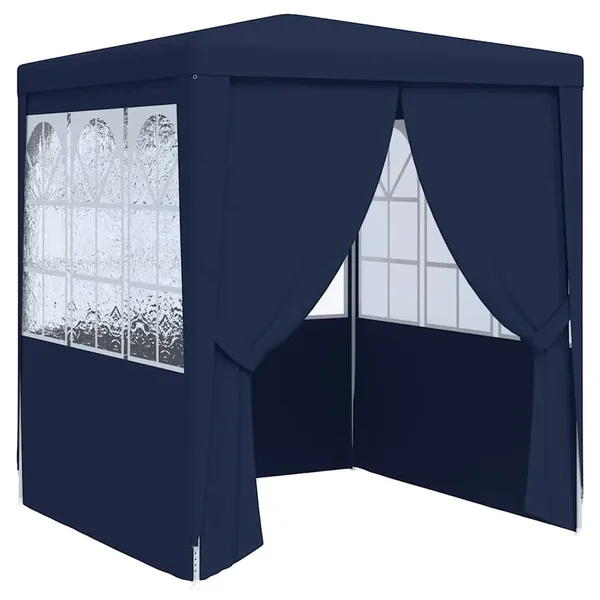 Tente de réception avec parois latérales 2x2 m Bleu 90 g/m²