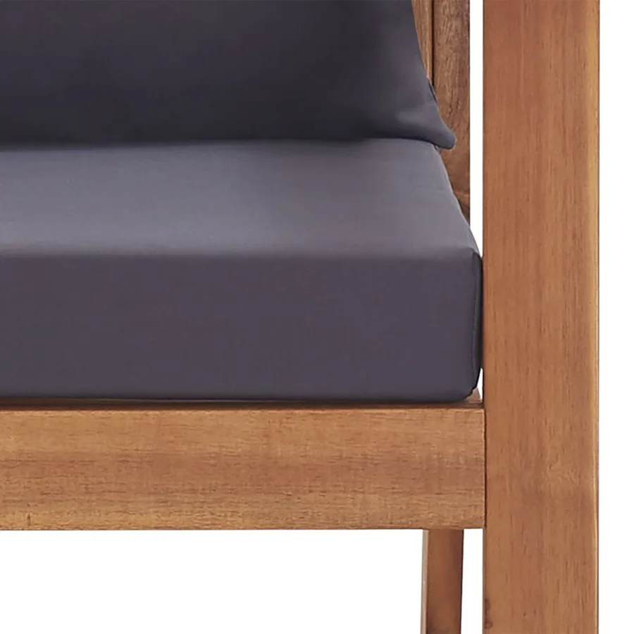 Salon de jardin 4 pcs avec coussins Bois d'acacia solide - 14