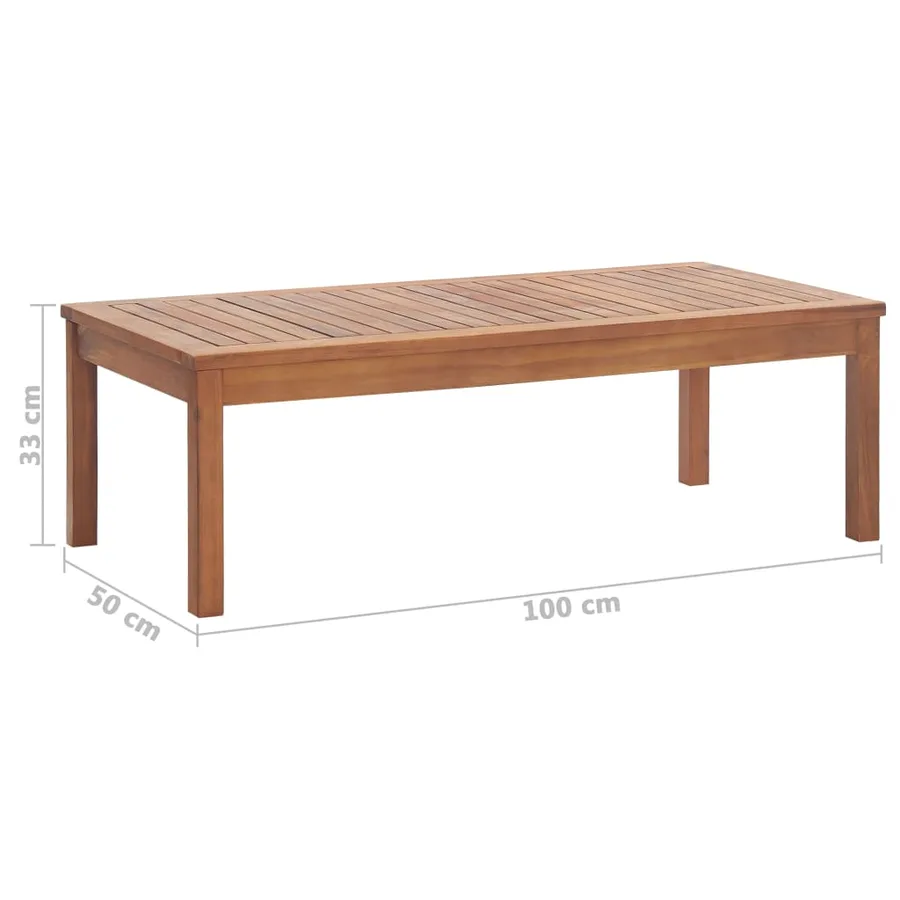 Salon de jardin 4 pcs avec coussins Bois d'acacia solide - 15
