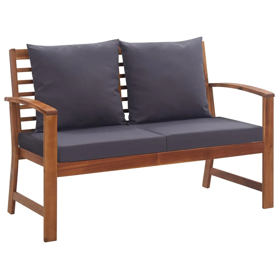 Salon de jardin 4 pcs avec coussins Bois d'acacia solide - 6