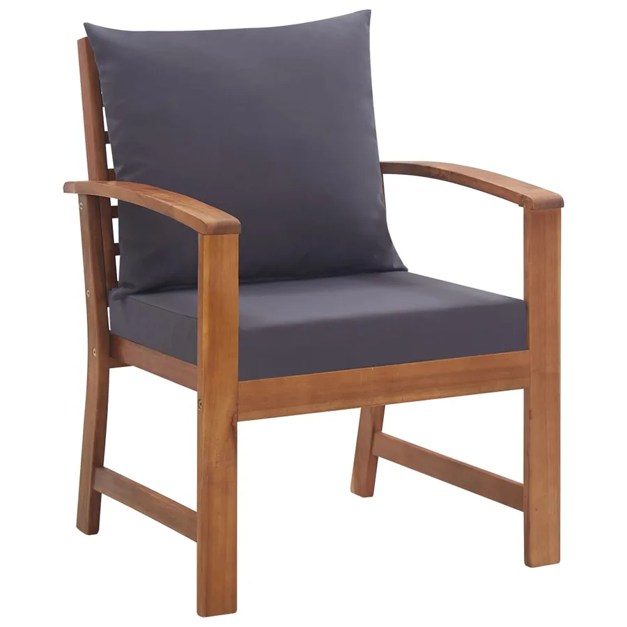 Salon de jardin 4 pcs avec coussins Bois d'acacia solide - 9